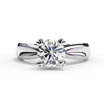 Heart Prong Solitaire Ring with Round Lab-Grown Diamond in Rose Gold