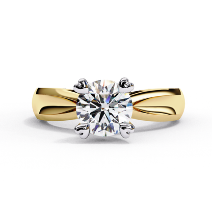 Heart Prong Solitaire Ring with Round Lab-Grown Diamond in Rose Gold