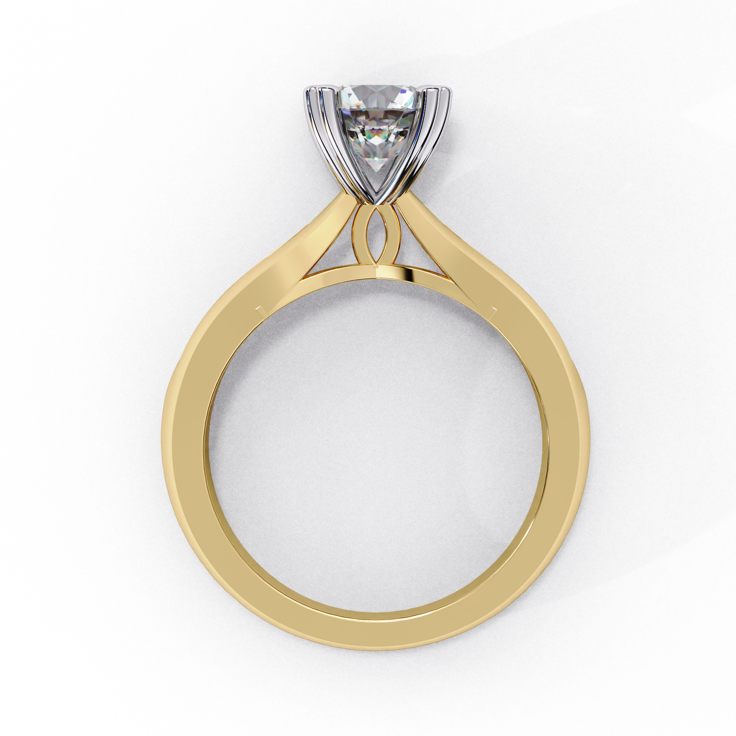 Heart Prong Solitaire Ring with Round Lab-Grown Diamond in Rose Gold