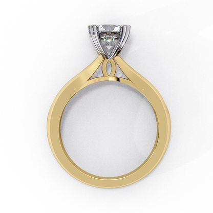 Heart Prong Solitaire Ring with Round Lab-Grown Diamond in Rose Gold
