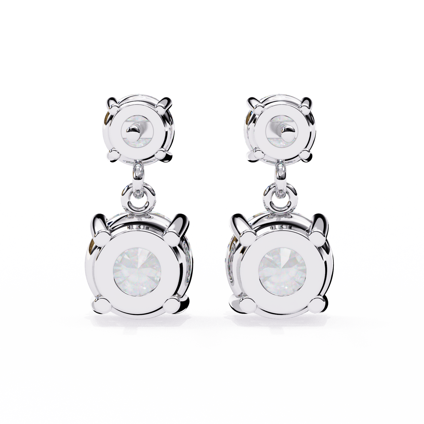 Modern Elegance – 3.73  CT Lab Grown Diamond Two-Stone Earrings