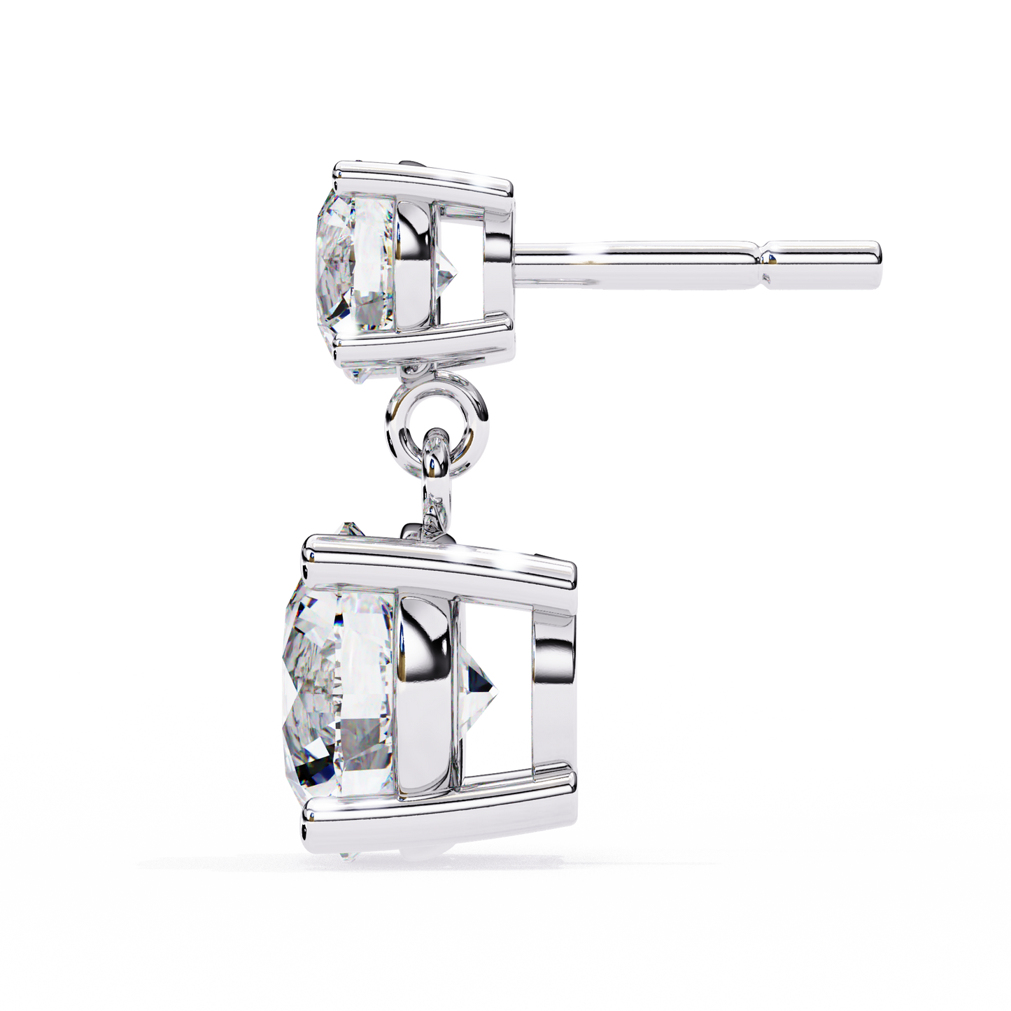 Modern Elegance – 3.73  CT Lab Grown Diamond Two-Stone Earrings