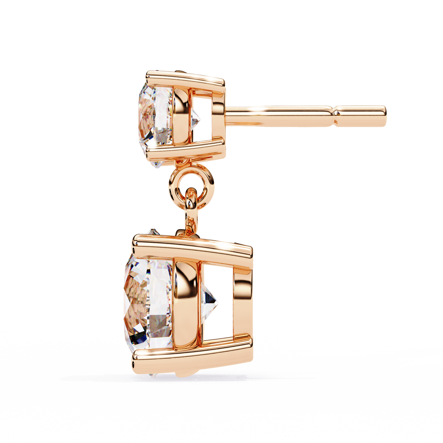 Modern Elegance – 3.73  CT Lab Grown Diamond Two-Stone Earrings