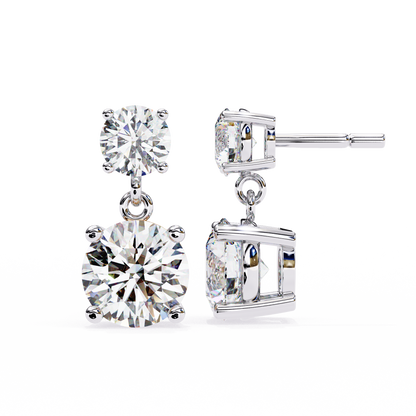 Modern Elegance – 3.73  CT Lab Grown Diamond Two-Stone Earrings