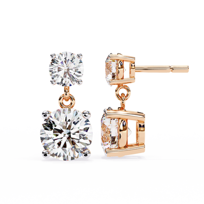 Modern Elegance – 3.73  CT Lab Grown Diamond Two-Stone Earrings