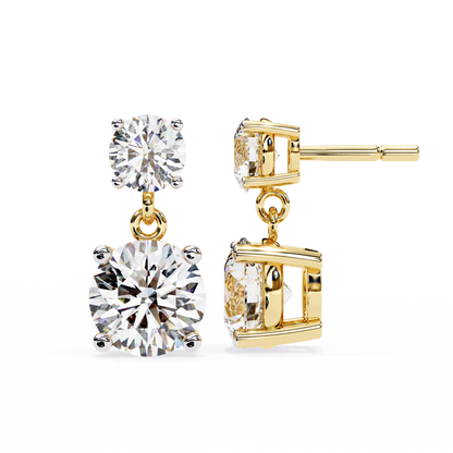 Modern Elegance – 3.73  CT Lab Grown Diamond Two-Stone Earrings
