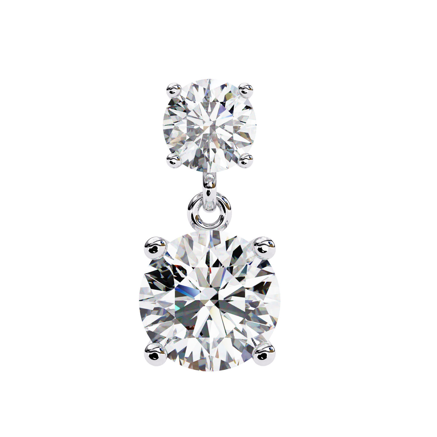 Modern Elegance – 3.73  CT Lab Grown Diamond Two-Stone Earrings