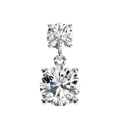 Modern Elegance – 3.73  CT Lab Grown Diamond Two-Stone Earrings