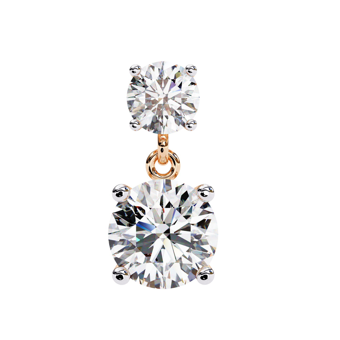 Modern Elegance – 3.73  CT Lab Grown Diamond Two-Stone Earrings