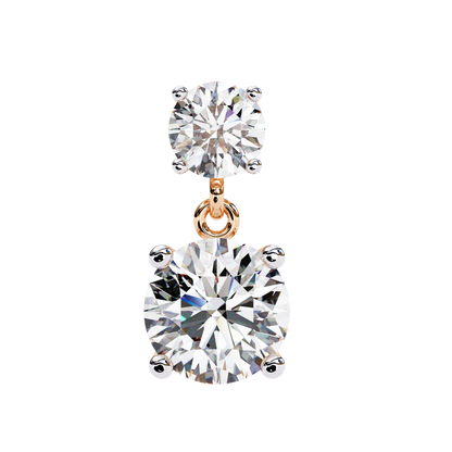 Modern Elegance – 3.73  CT Lab Grown Diamond Two-Stone Earrings