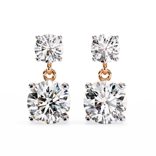 Modern Elegance – 3.73  CT Lab Grown Diamond Two-Stone Earrings