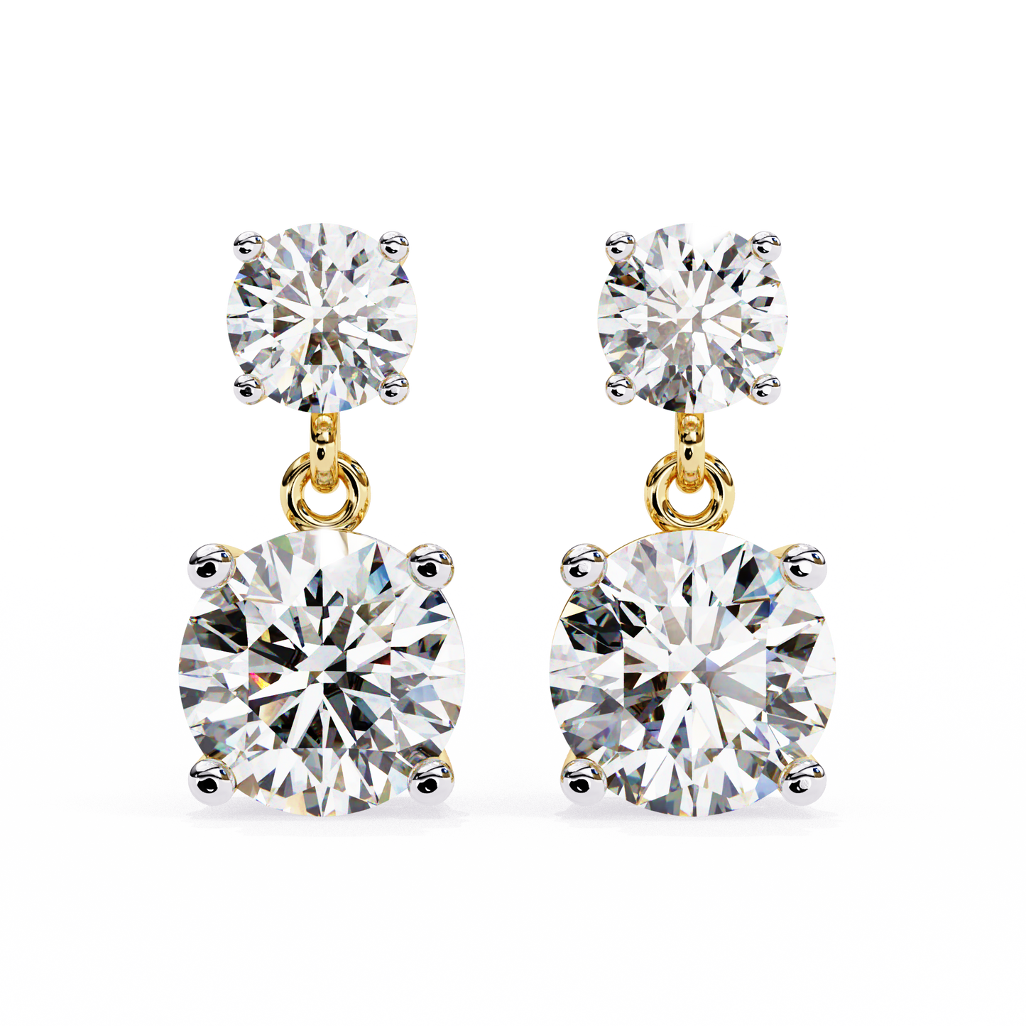 Modern Elegance – 3.73  CT Lab Grown Diamond Two-Stone Earrings