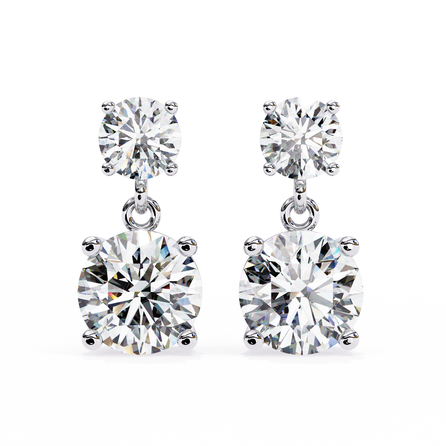 Modern Elegance – 3.73  CT Lab Grown Diamond Two-Stone Earrings
