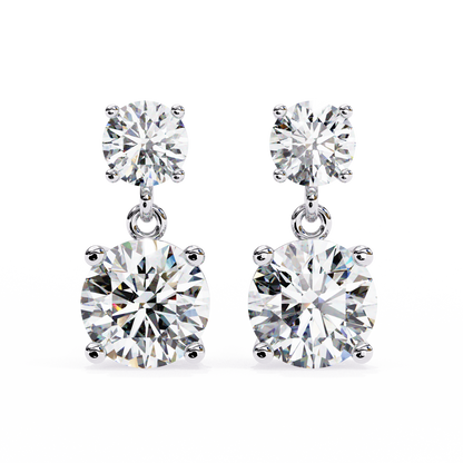Modern Elegance – 3.73  CT Lab Grown Diamond Two-Stone Earrings