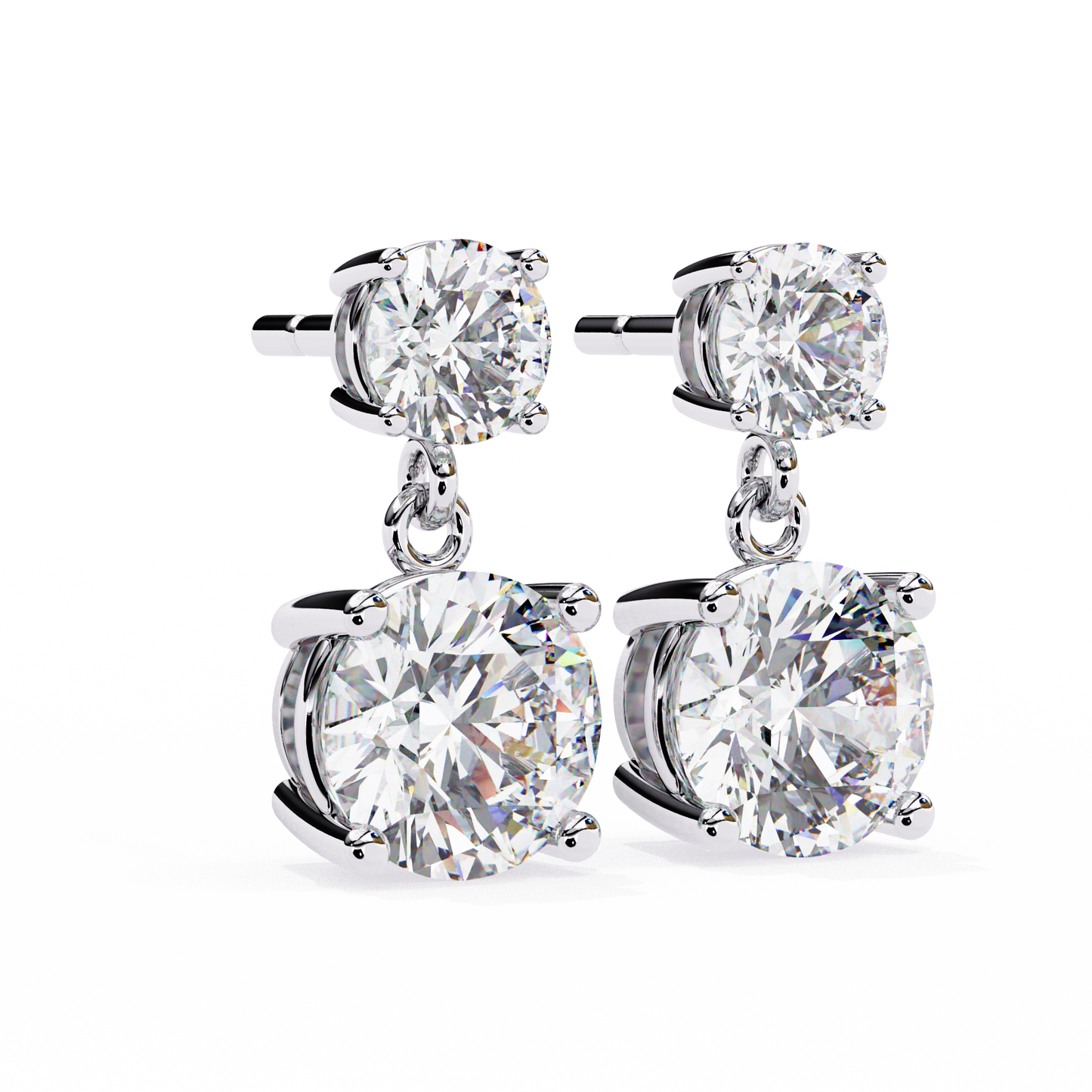 Modern Elegance – 3.73  CT Lab Grown Diamond Two-Stone Earrings