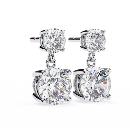 Modern Elegance – 3.73  CT Lab Grown Diamond Two-Stone Earrings