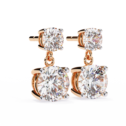 Modern Elegance – 3.73  CT Lab Grown Diamond Two-Stone Earrings