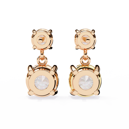 Modern Elegance – 3.73  CT Lab Grown Diamond Two-Stone Earrings