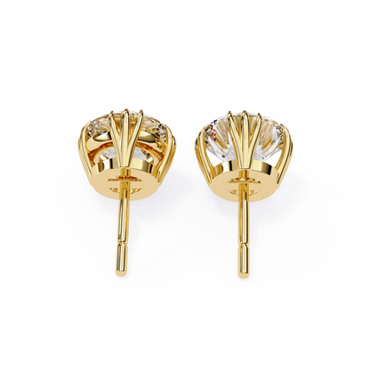 Round 2.8 CT Lab Grown Diamond  Unique Prong Set Stud Earrings