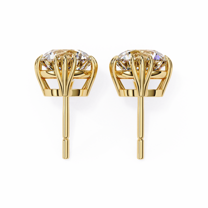 Round 2.8 CT Lab Grown Diamond  Unique Prong Set Stud Earrings