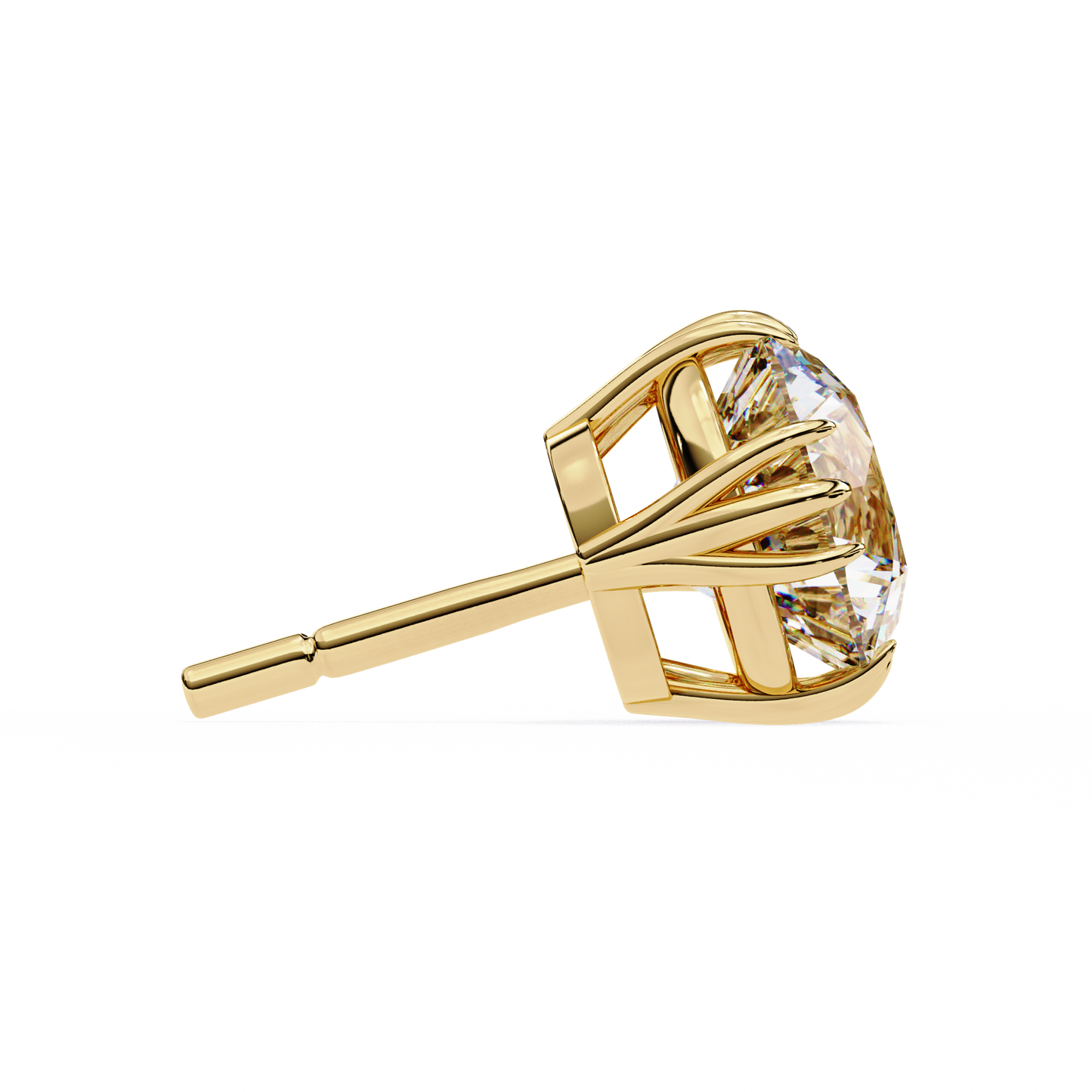 Round 2.8 CT Lab Grown Diamond  Unique Prong Set Stud Earrings