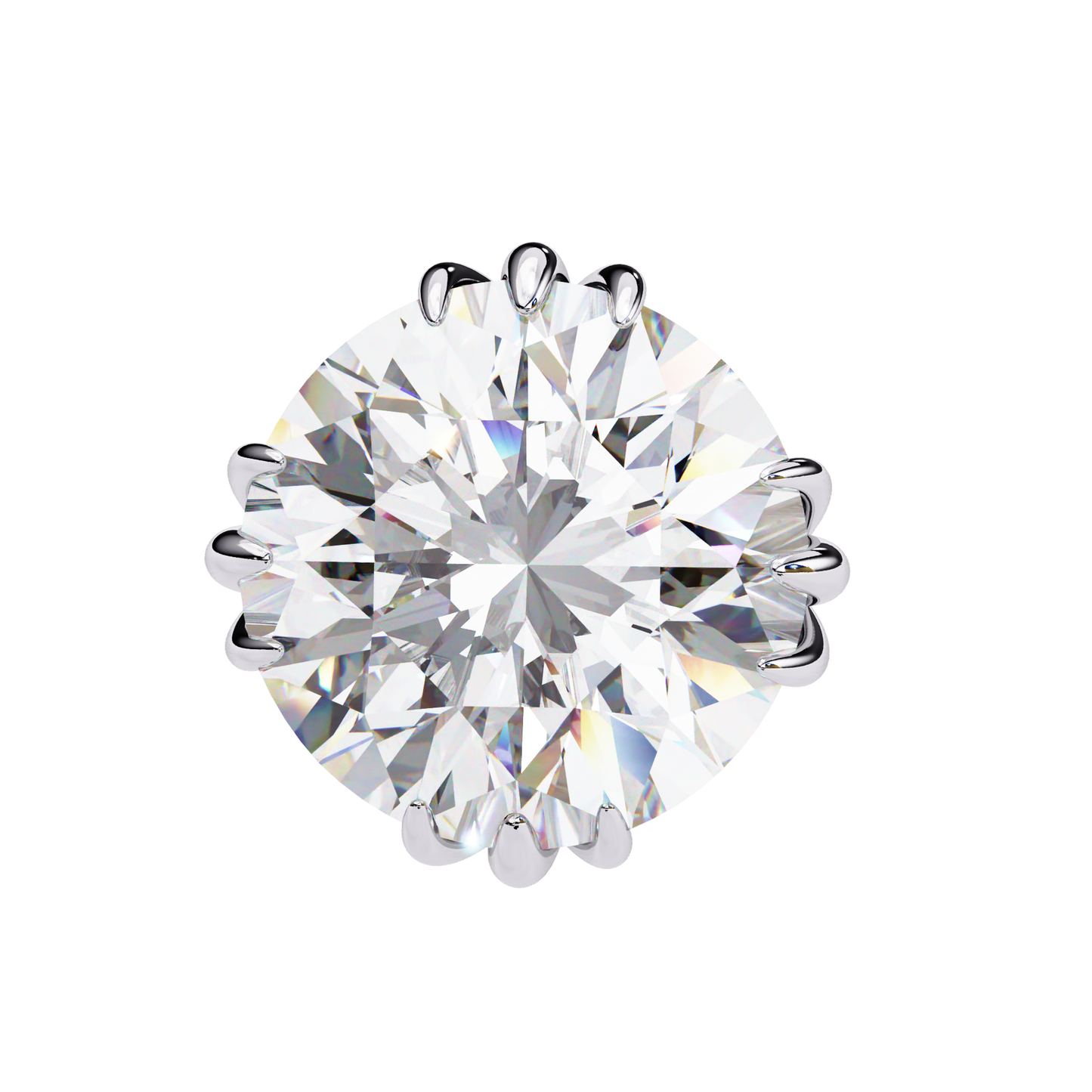 Round 2.8 CT Lab Grown Diamond  Unique Prong Set Stud Earrings