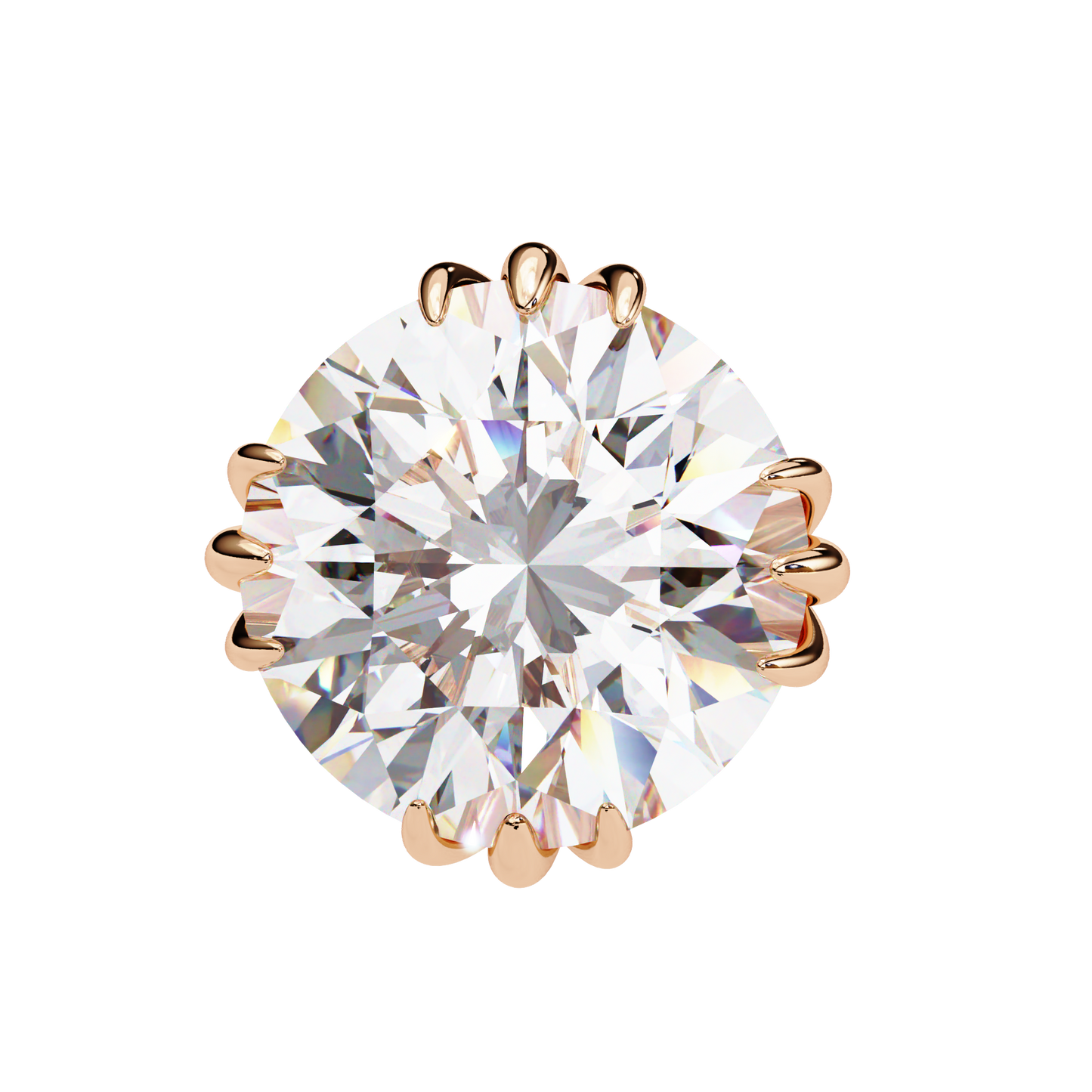 Round 2.8 CT Lab Grown Diamond  Unique Prong Set Stud Earrings