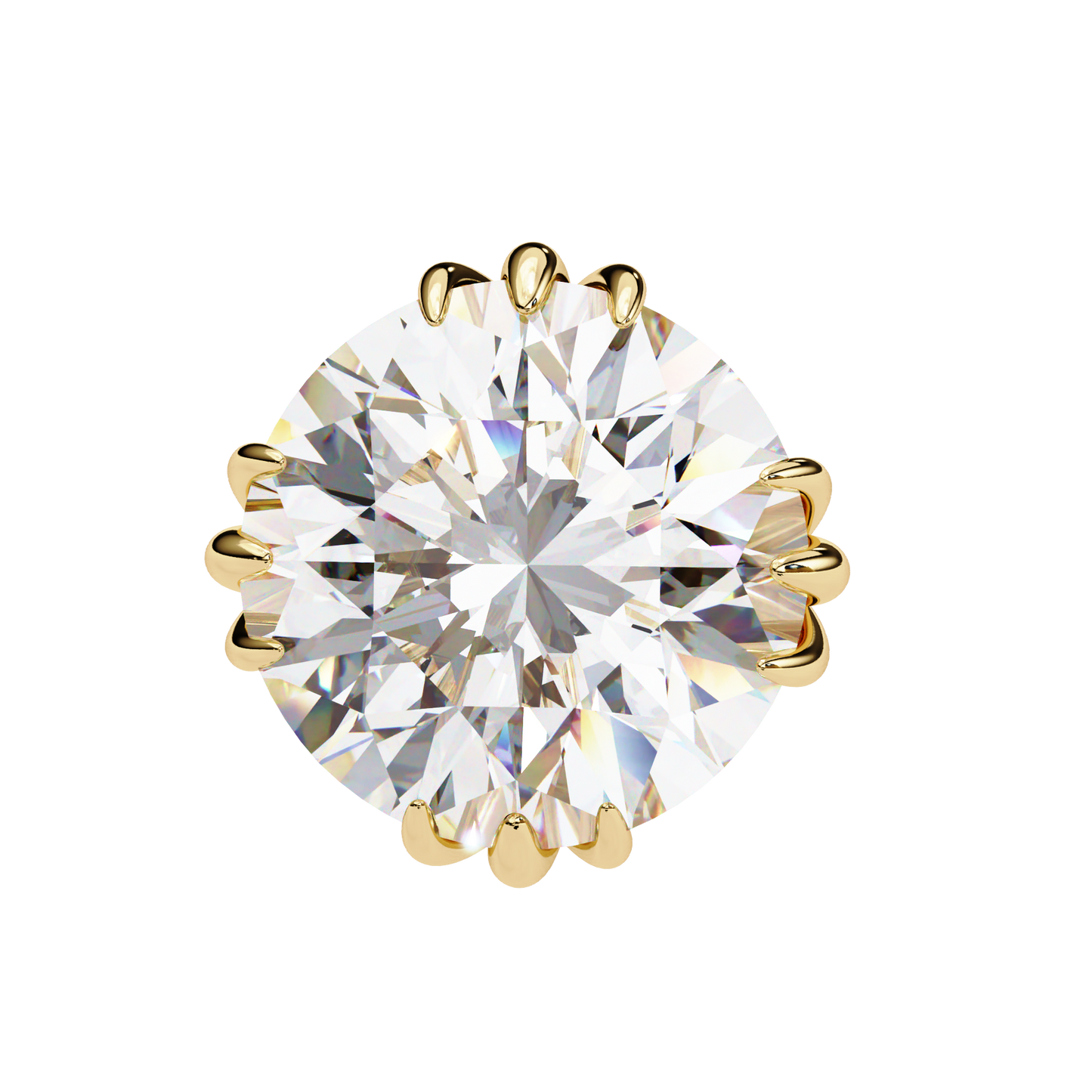 Round 2.8 CT Lab Grown Diamond  Unique Prong Set Stud Earrings
