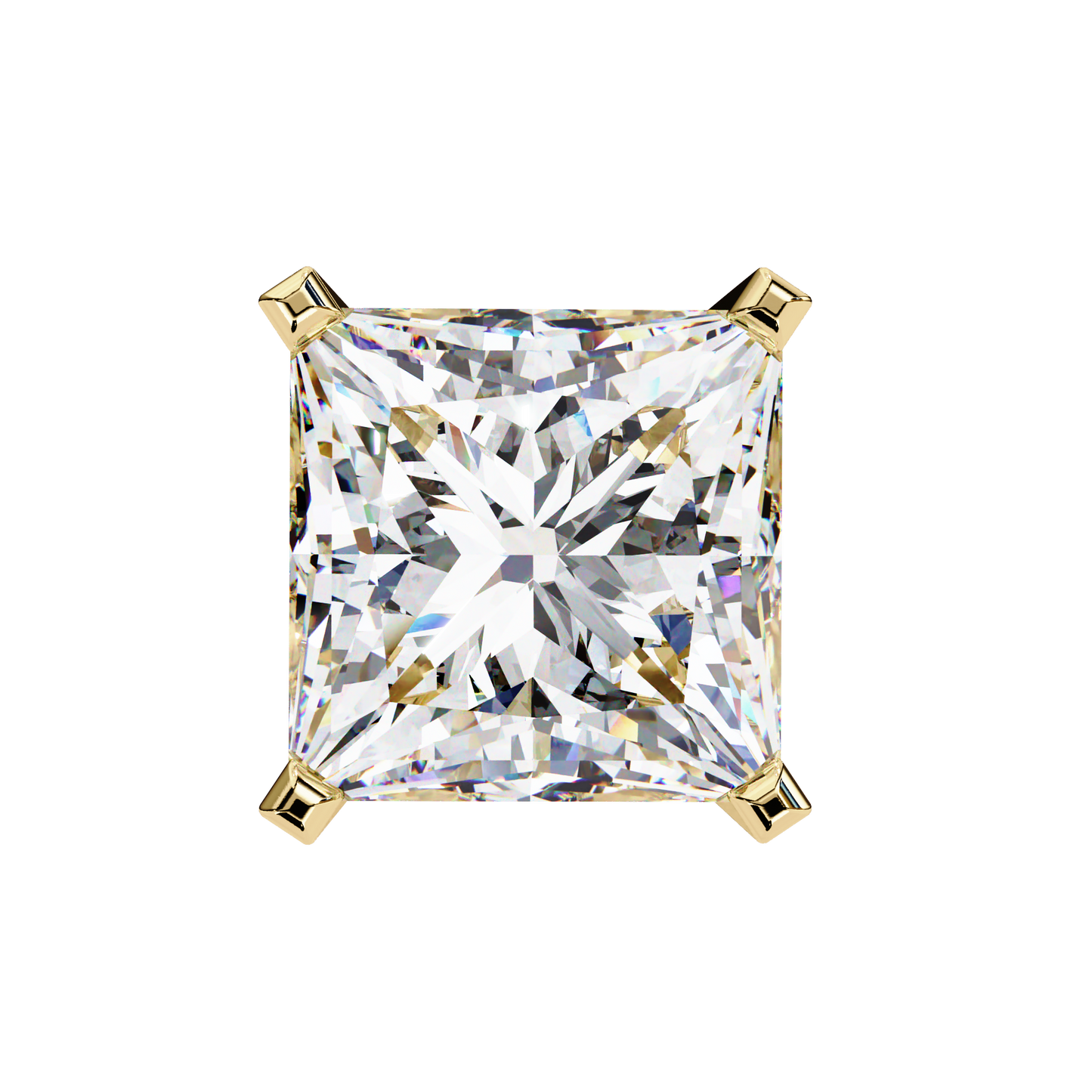 Classic Princess Cut Lab Diamond Studs – 3.04 Carat Brilliance