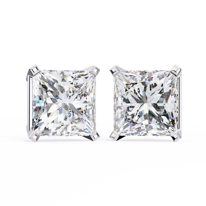 Classic Princess Cut Lab Diamond Studs – 3.04 Carat Brilliance