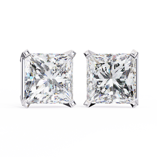 Classic Princess Cut Lab Diamond Studs – 3.04 Carat Brilliance