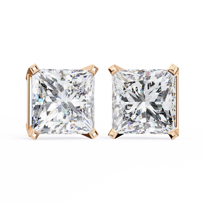 Classic Princess Cut Lab Diamond Studs – 3.04 Carat Brilliance