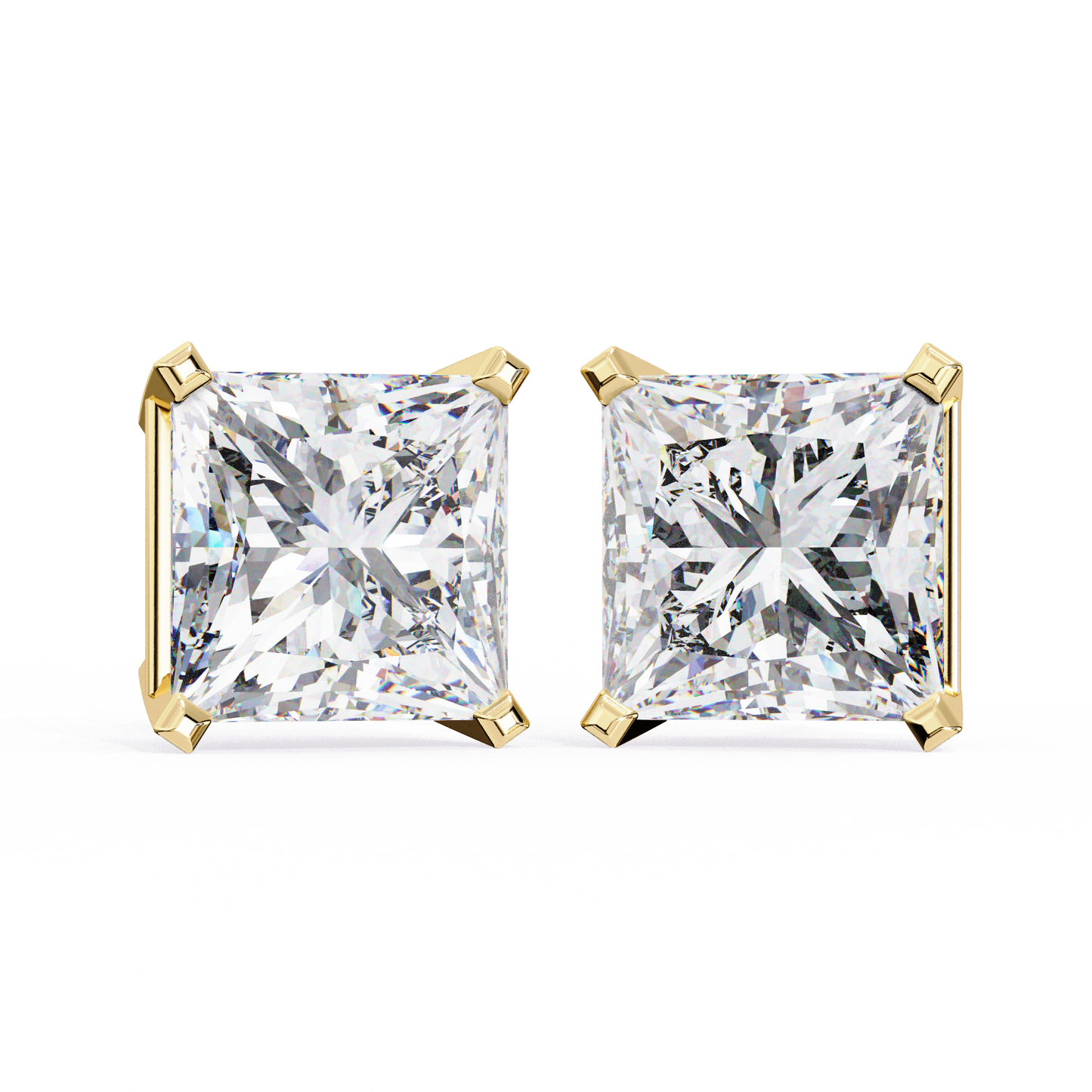 Classic Princess Cut Lab Diamond Studs – 3.04 Carat Brilliance