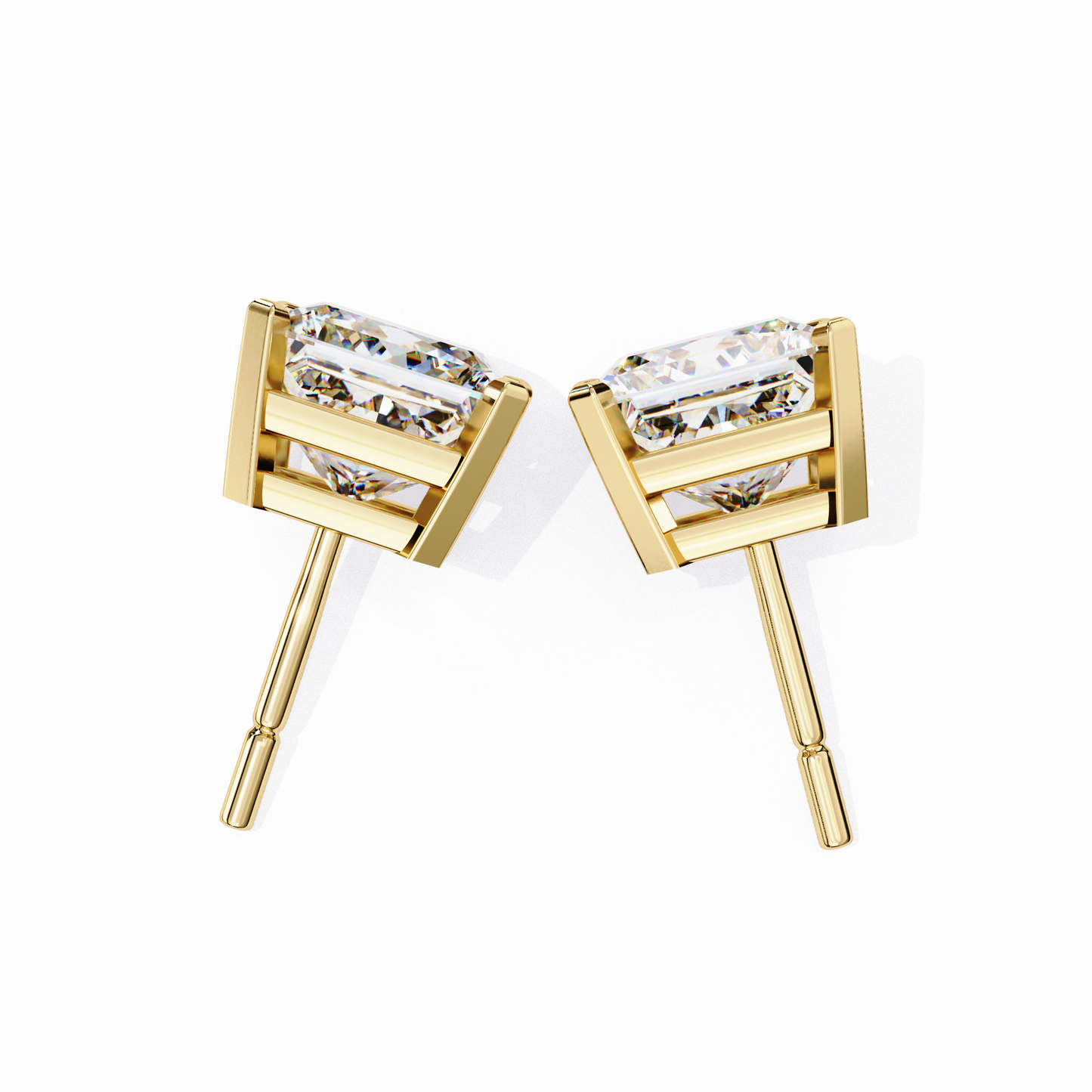 Classic Princess Cut Lab Diamond Studs – 3.04 Carat Brilliance
