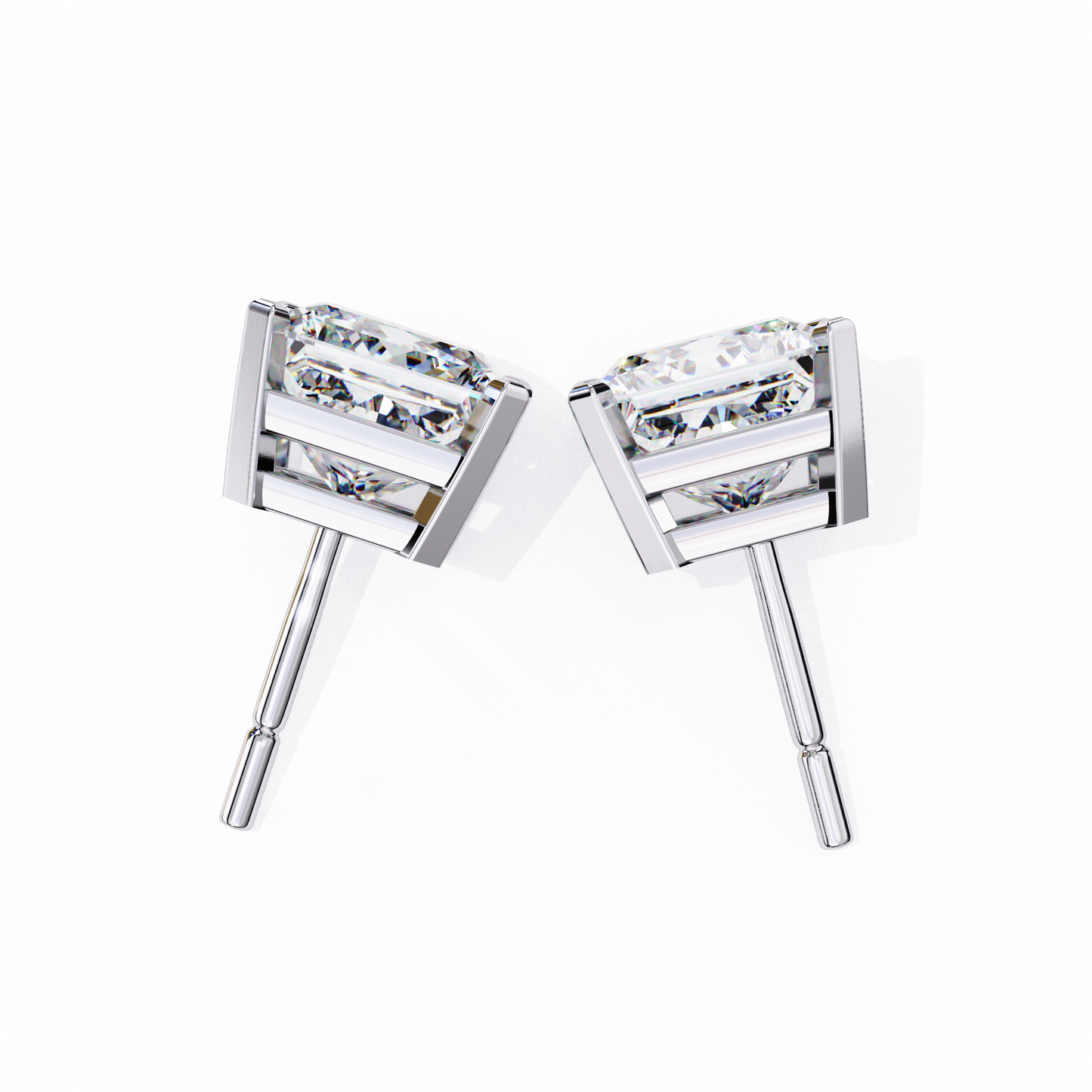 Classic Princess Cut Lab Diamond Studs – 3.04 Carat Brilliance