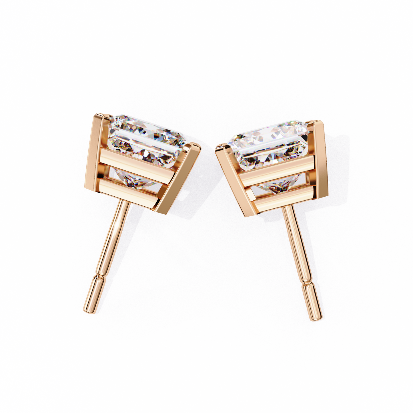 Classic Princess Cut Lab Diamond Studs – 3.04 Carat Brilliance