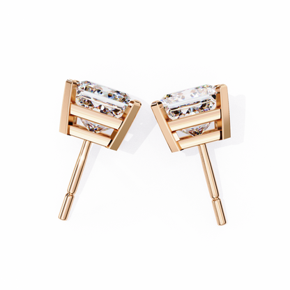 Classic Princess Cut Lab Diamond Studs – 3.04 Carat Brilliance