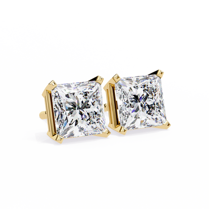 Classic Princess Cut Lab Diamond Studs – 3.04 Carat Brilliance