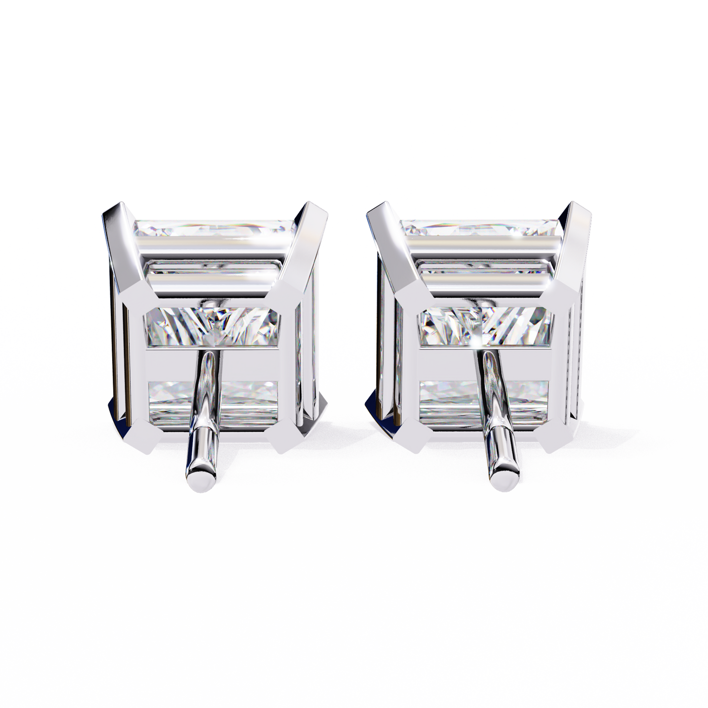 Classic Princess Cut Lab Diamond Studs – 3.04 Carat Brilliance