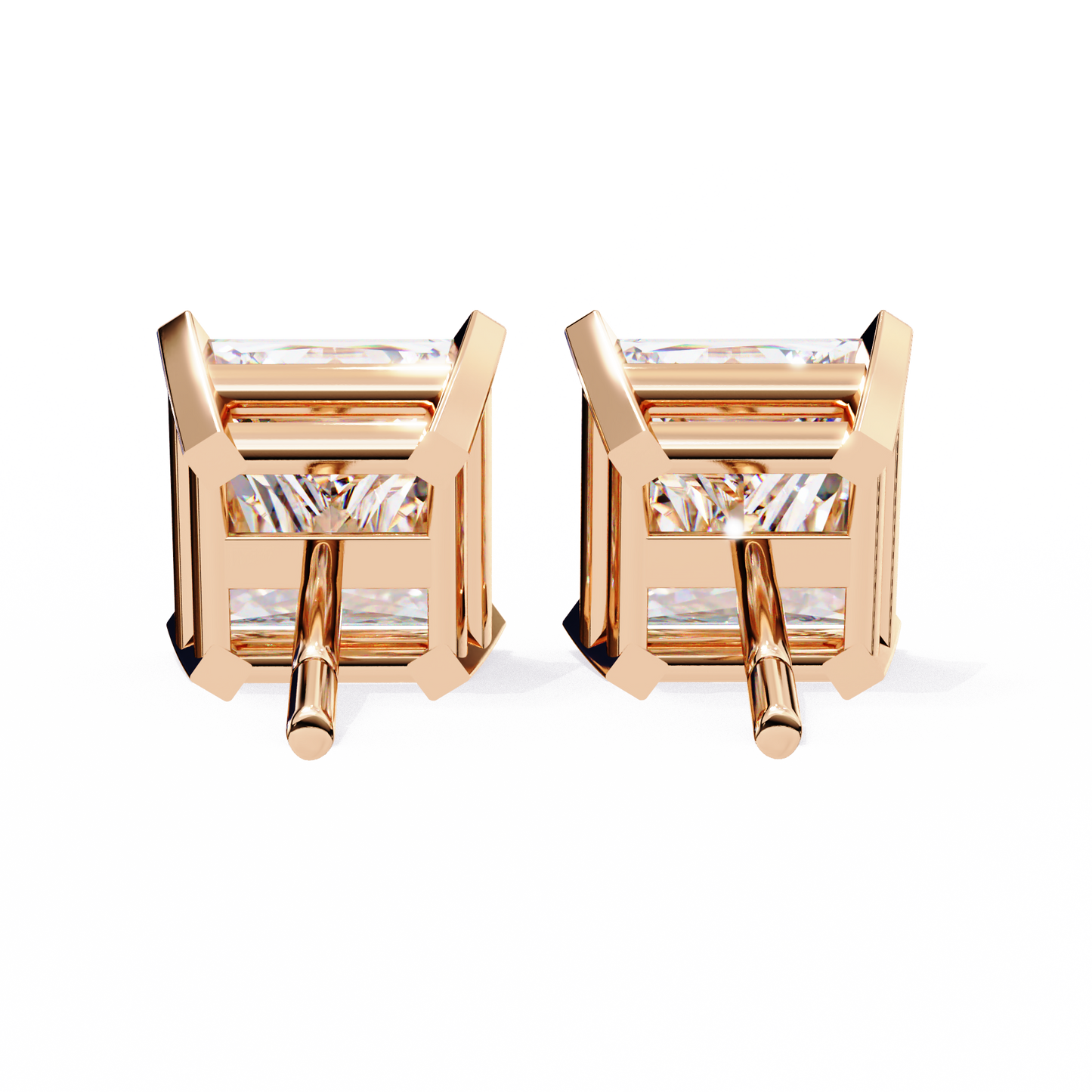 Classic Princess Cut Lab Diamond Studs – 3.04 Carat Brilliance