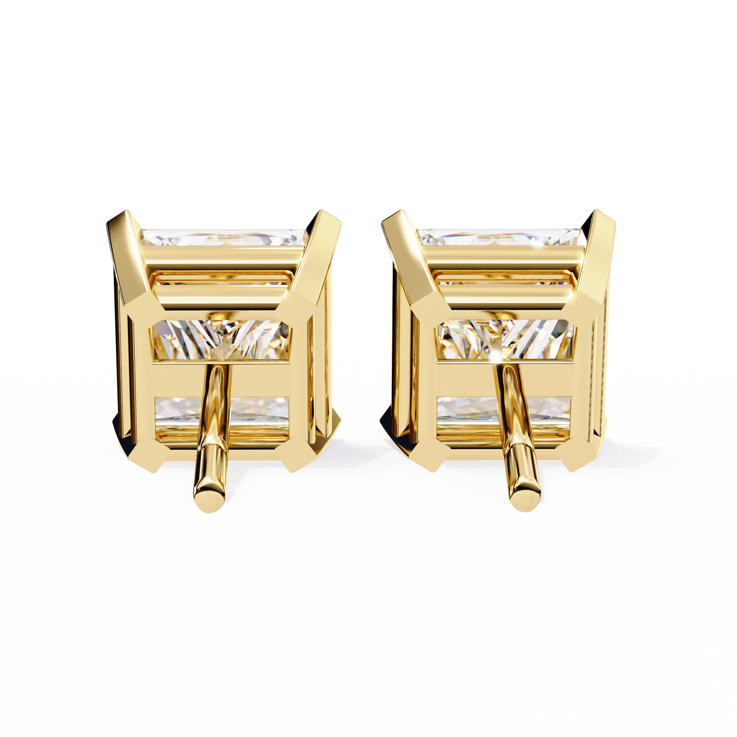 Classic Princess Cut Lab Diamond Studs – 3.04 Carat Brilliance