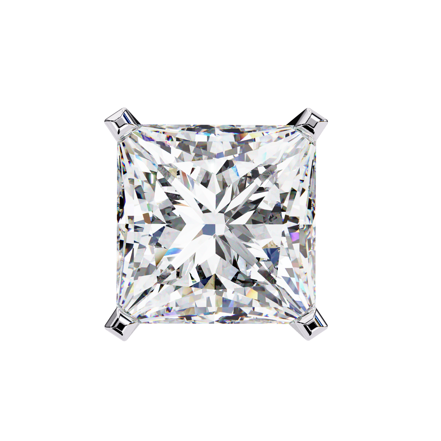Classic Princess Cut Lab Diamond Studs – 3.04 Carat Brilliance