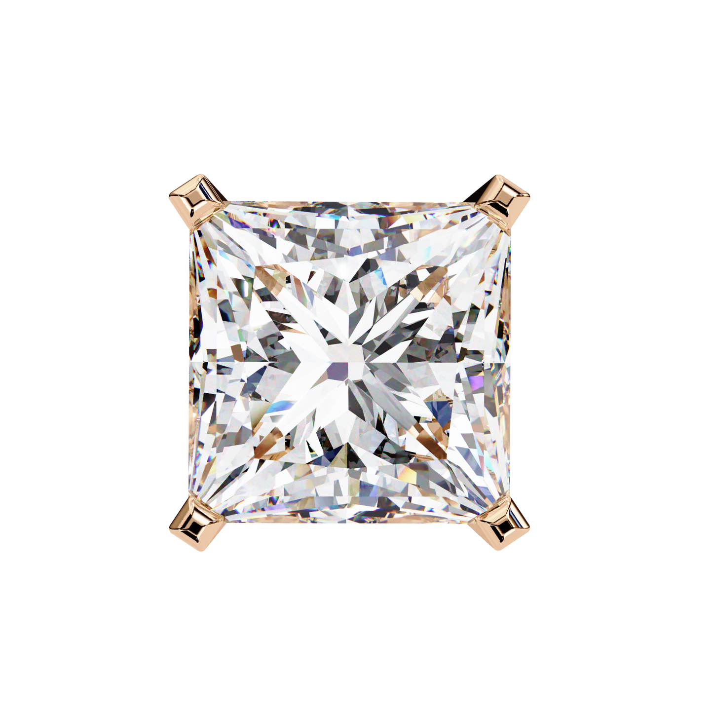 Classic Princess Cut Lab Diamond Studs – 3.04 Carat Brilliance