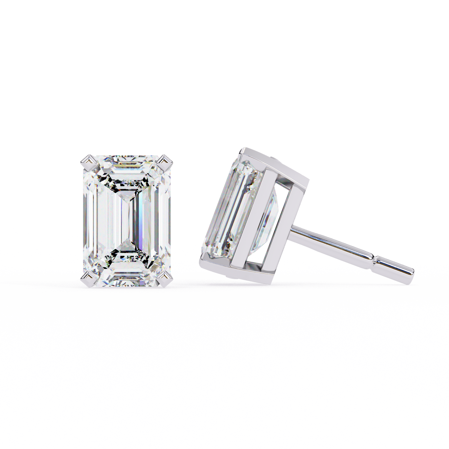 Minimalist Luxury – 2.39 Carat Emerald Lab Diamond Studs
