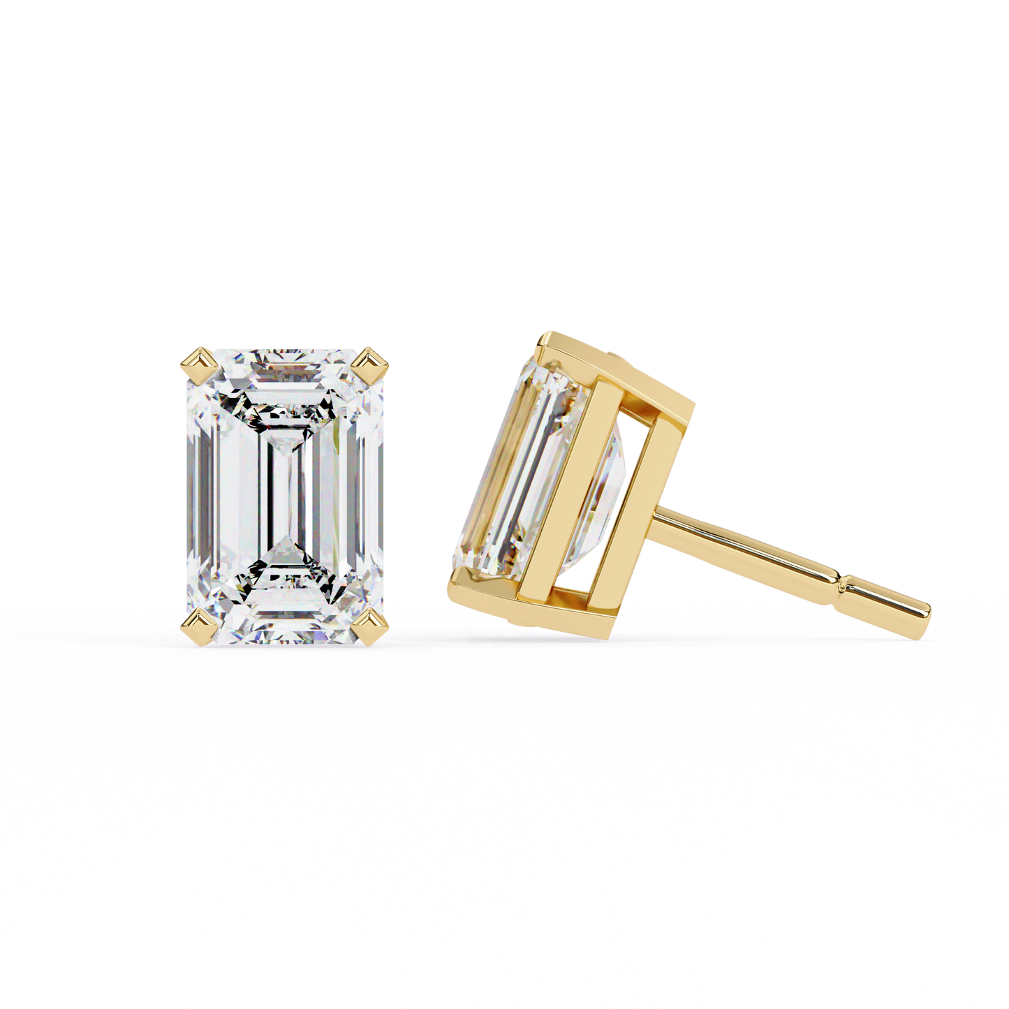Minimalist Luxury – 2.39 Carat Emerald Lab Diamond Studs