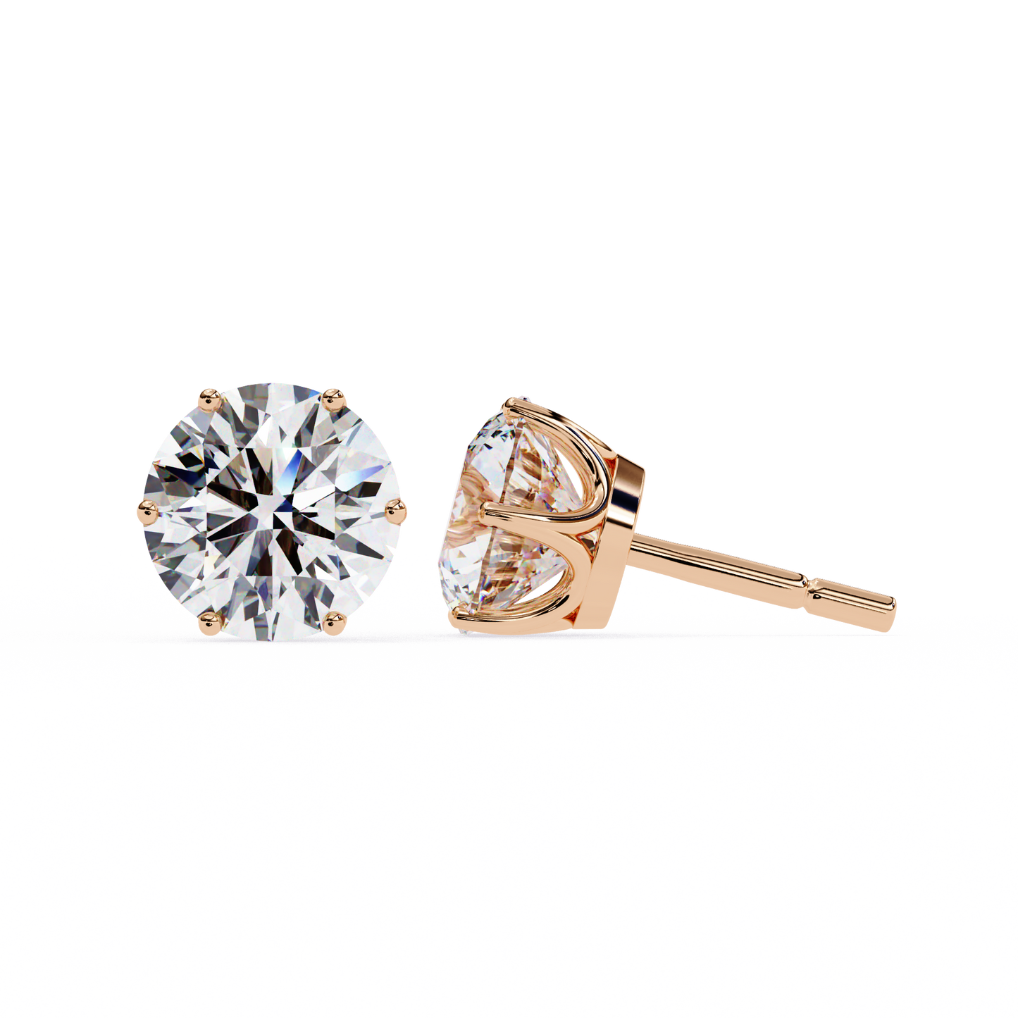 BRILLIANT: 2.57 ct Round Lab Diamond Studs – Ethical, Timeless Design
