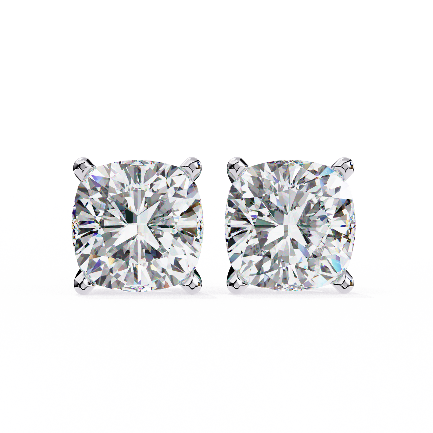 Dazzling Cushion Cut Lab Diamond Studs-2.33 CT