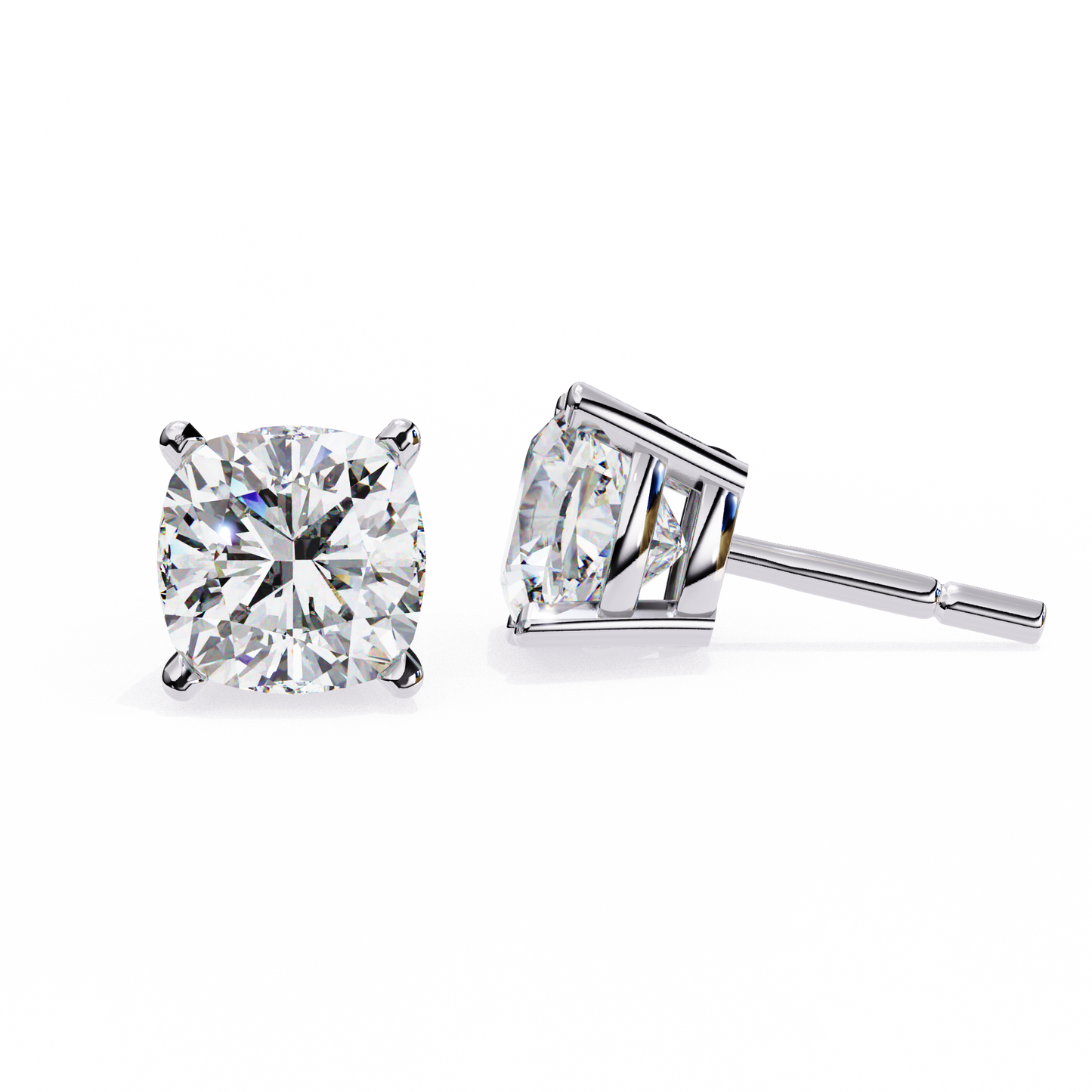 Dazzling Cushion Cut Lab Diamond Studs-2.33 CT