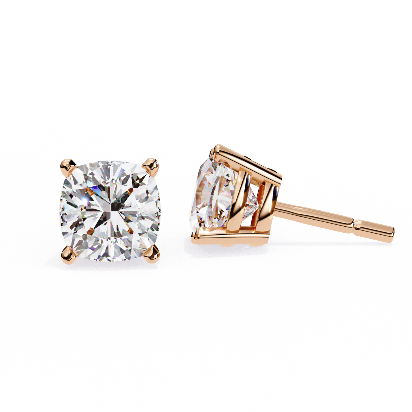 Dazzling Cushion Cut Lab Diamond Studs-2.33 CT