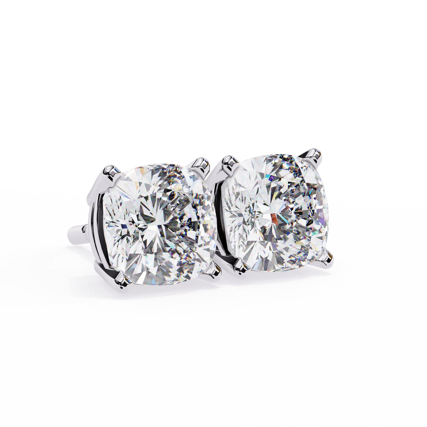 Dazzling Cushion Cut Lab Diamond Studs-2.33 CT